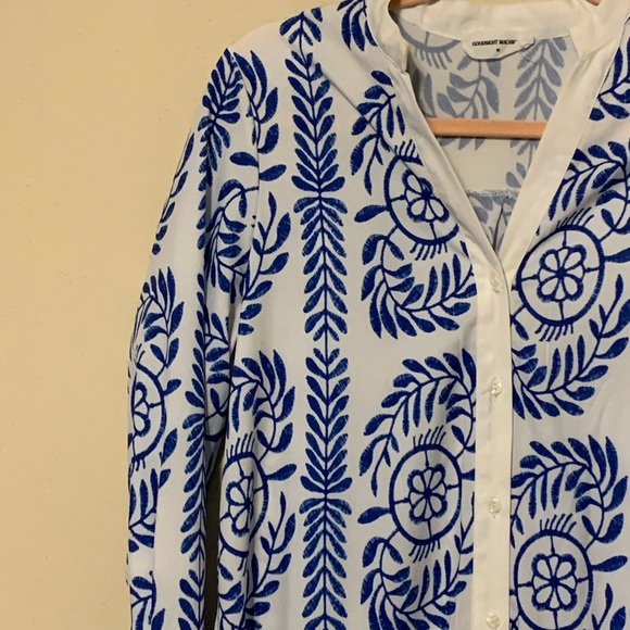 Goodnight Macaroon Mon Blue White Shirt Dress - Picture 2 of 13